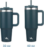40 oz Tumbler with Handle and 2 Straws, 2 in 1 Lid Insulated Water Bottle - Image 3