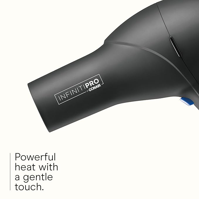 Infiniti PRO CONAIR Hair Dryer with Diffuser, Professional AC Motor, Tourmaline Ceramic Technology Blow Dryer, Includes Concentrator and Blowout Brush, Amazon Exclusive, Gray