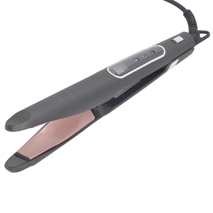 Twisted Structure 2 in 1 Hair Straightener Curler, Versatile Styling, Reduce Frizz, Suitable for All Hair Types, LCD Display, Ceramic Coating,Lasting (NPT 3/4in)
