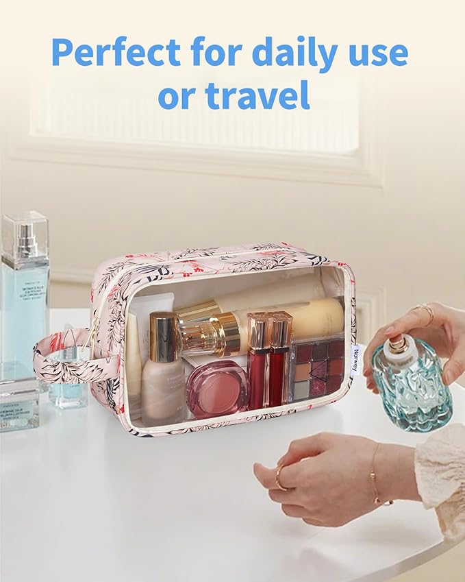 Narwey Clear Toiletry Bags for Traveling Women Men, Make Up Organizer, Skincare - Image 7