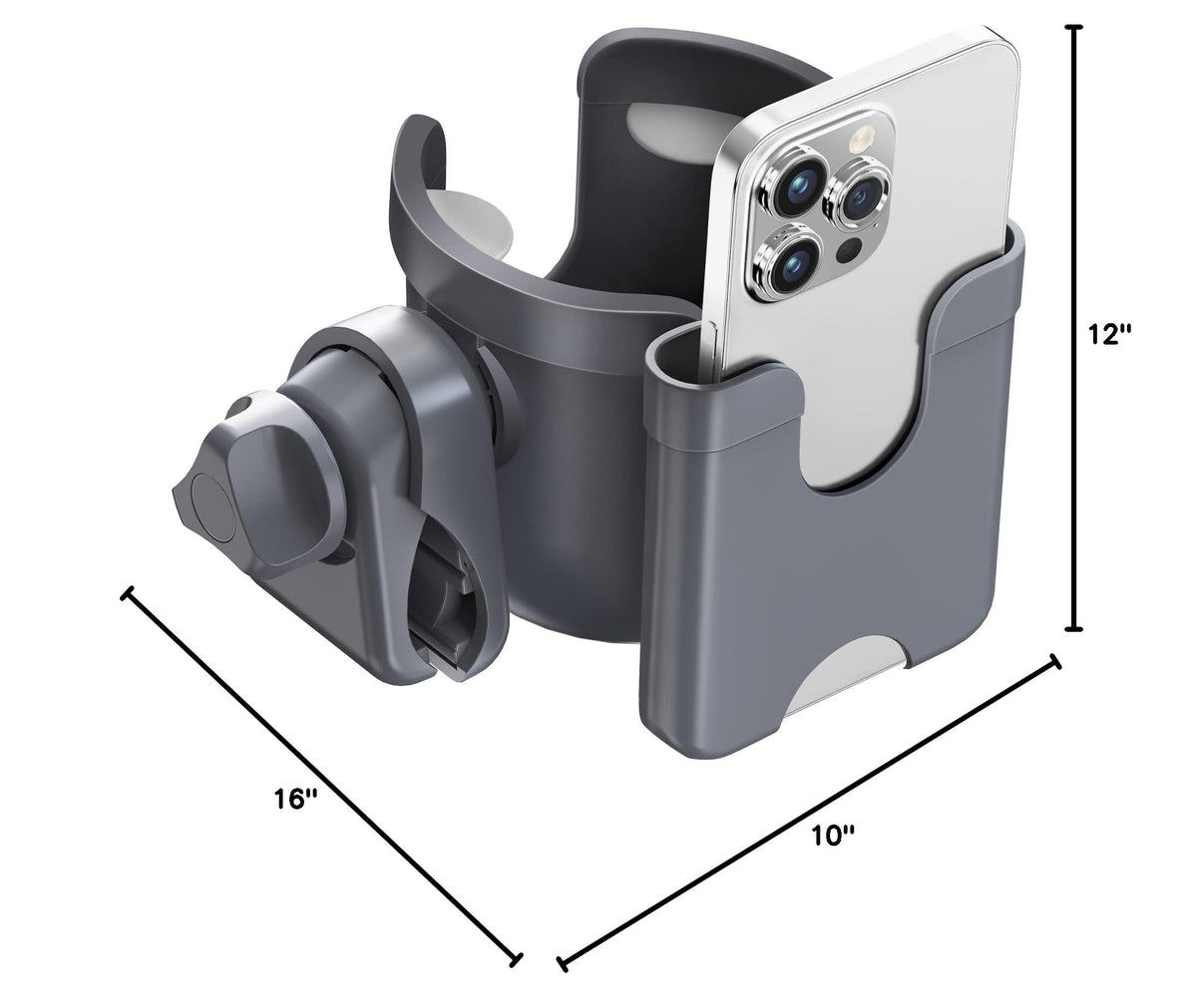 Walker Cup Holder with Phone Holder (Gray)