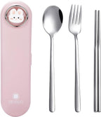 DEVICO Travel Utensils with Case Cute, Reusable Silverware by DEVICO