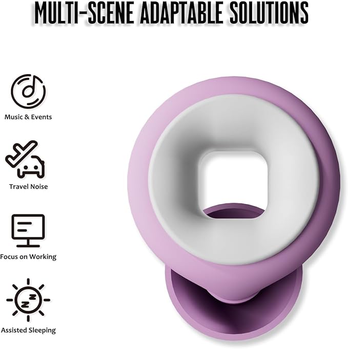 Concert Ear Plugs, 2 Pair BNU High Fidelity Noise Cancelling Earplugs Hearing - Image 2