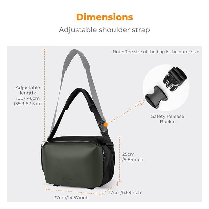 K&F Concept 2 in 1 Sling Bag Everyday Shoulder Bag & Multifunction Photography - Image 5