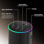 Waterless Essential Oil Diffuser, 7 Colors LED Light, Battery Powered Mini Scent Air Machine, Aromatherapy Mist Diffuser for Home Room Car Office，Black Aluminum Alloy