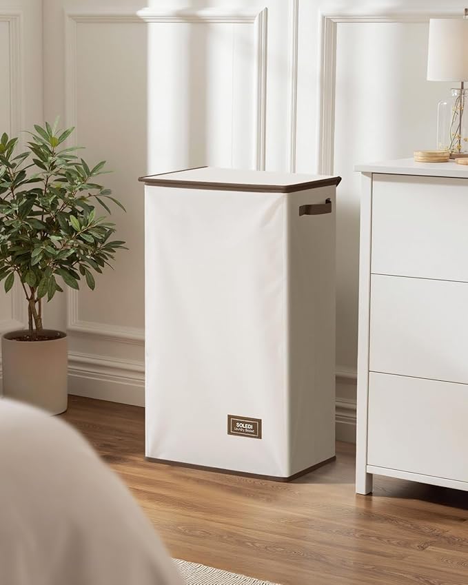 SOLEDI Laundry Hamper with Lid 100L Large & Tall Collapsible Laundry Basket - Image 6