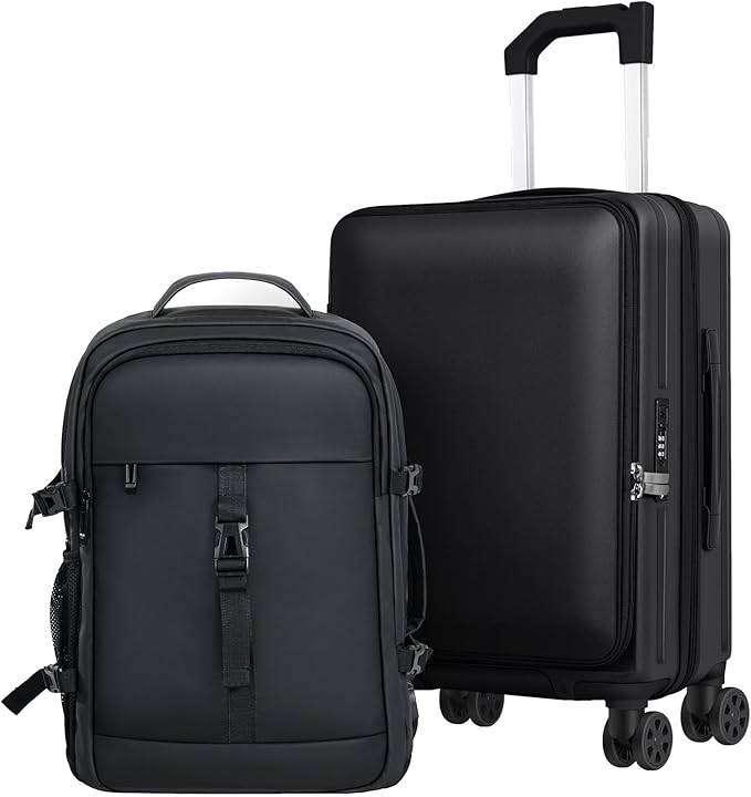 buy 0ne get 0ne free! Carry On Luggage Front Opening 20in Suitcase by Sinouso