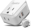 Ceptics UK, Ireland Power Adapter Travel, Safe Dual USB & USB-C 3.1A by Ceptics