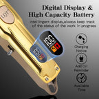 Professional Hair Clipper Set, Gold, LED Display, with Trimmer, 8 Guide Combs, Barber Shaver Set, with Travel Case and Haircut Cape (Gold)
