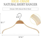 TOPIA HANGER Slim Natural Wood Hangers - Image 2