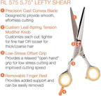 Cricket Centrix Roc-It Dog Professional Stylist 5.75” Hair Cutting Shears and RTL-30 Thinning Hair Cutting Scissors Duo Set, Salon Barber Supplies for Women and Men Haircut, Lefty