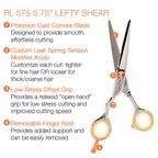 Centrix Roc It Dog Professional Stylist 5.75” Hair Cutting Shears and RTL (RL 575 & RTL 30 (Lefty))