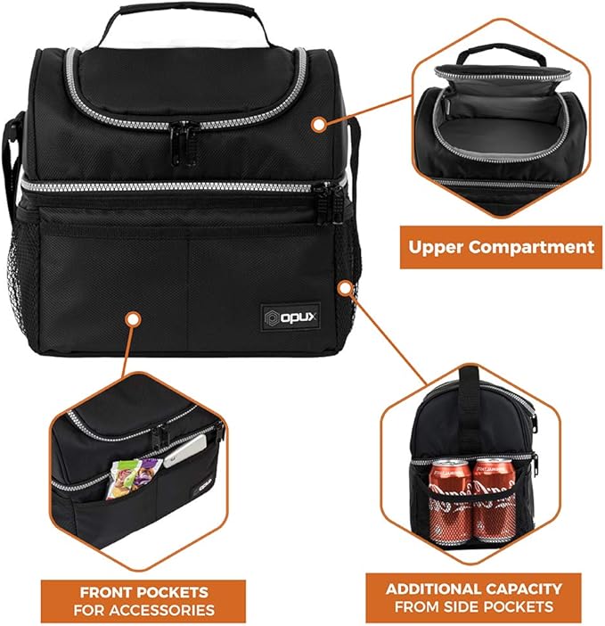 OPUX Lunch Box For Men Women, Insulated Large Lunch Bag Adult Work, Double - Image 6