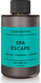 Scent Better Spa Escape Aroma Essential Oil Blend: an Aromatherapy Blend of Green Tea, Mandarin, and Cucumber for Ultrasonic Diffusers & Nebulizers (3.3 Fl Oz, 100 mL)