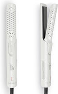 Asani 360° Airflow Styler - 2-in-1 Professional Curling Wand & Hair Straightener - Flat Iron Curler with Cooling Fan, Air Vents - Crimper Styling Tool for Volume & Curls - for All Hair (Pearl White)