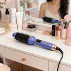 Infrared Thermal Brush, 38mm 3 in 1 Heated Round Curling Brush, Negative Ionic Lightweight Heated Hot Brush, Dual Voltage US Plug, Hair Straightener Curler Comb for Volumizing Curls and Smooth Hair