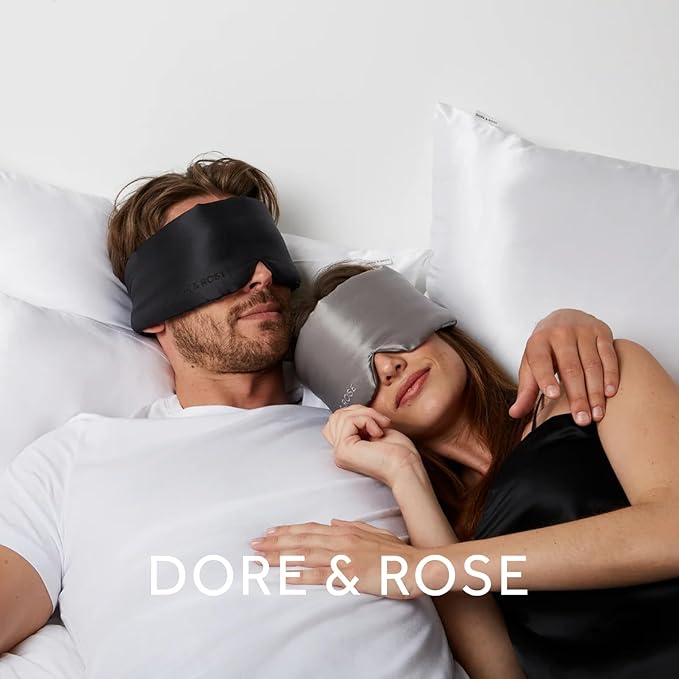 Dore & Rose Deep Sleep Mask Light Blocking, 23 Momme Mulberry Silk Eye Mask - Image 7