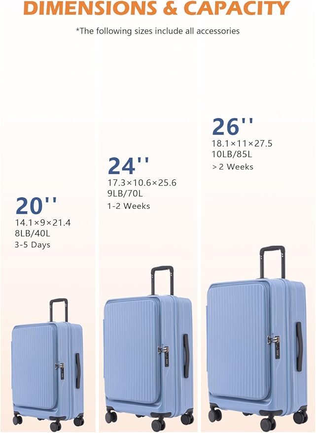 HotWay 24 Inch Expandable Checked Luggage - Image 7