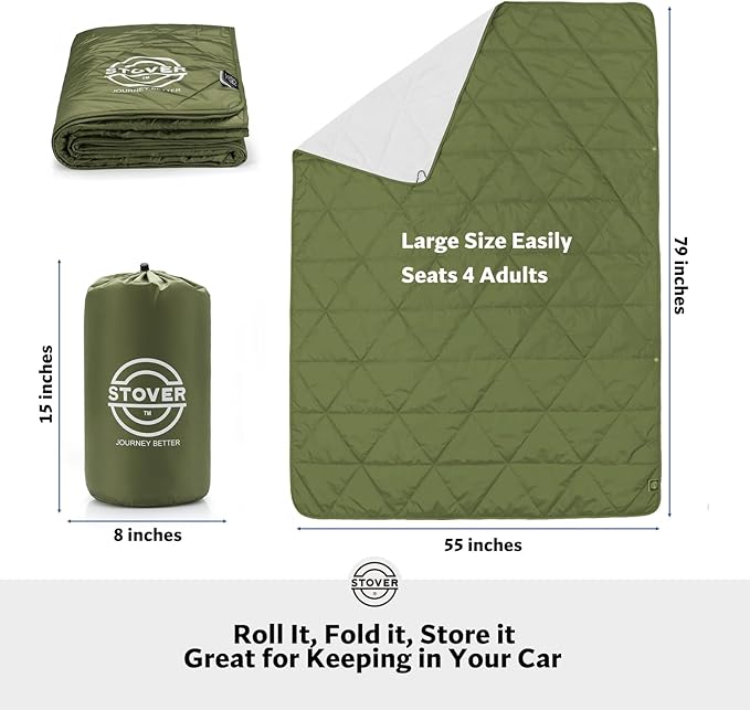STOVER Outdoor Waterproof Fleece Travel Blanket - Image 3