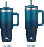 40 oz Tumbler with Handle and 2 Straws, 2 in 1 Lid Insulated Water Bottle - Image 3