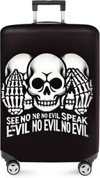 ANNA QUEEN Gothic Skull Luggage Cover, “See No Evil, Hear No Evil, Speak No by ANNAQUEEN