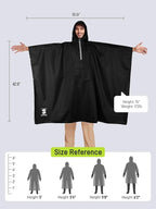 SaphiRose Hooded Rain Poncho Waterproof Raincoat Jacket - Image 2