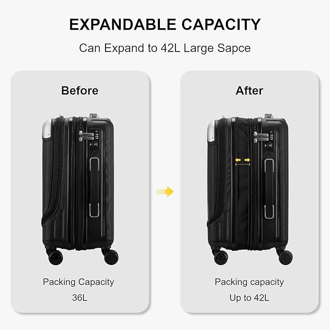 LEVEL8 Grace Hard Shell Carry on Luggage - Image 8