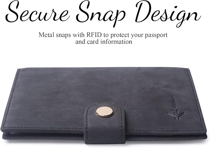 Genuine Leather Passport Case, RFID Passport Cover - Image 3