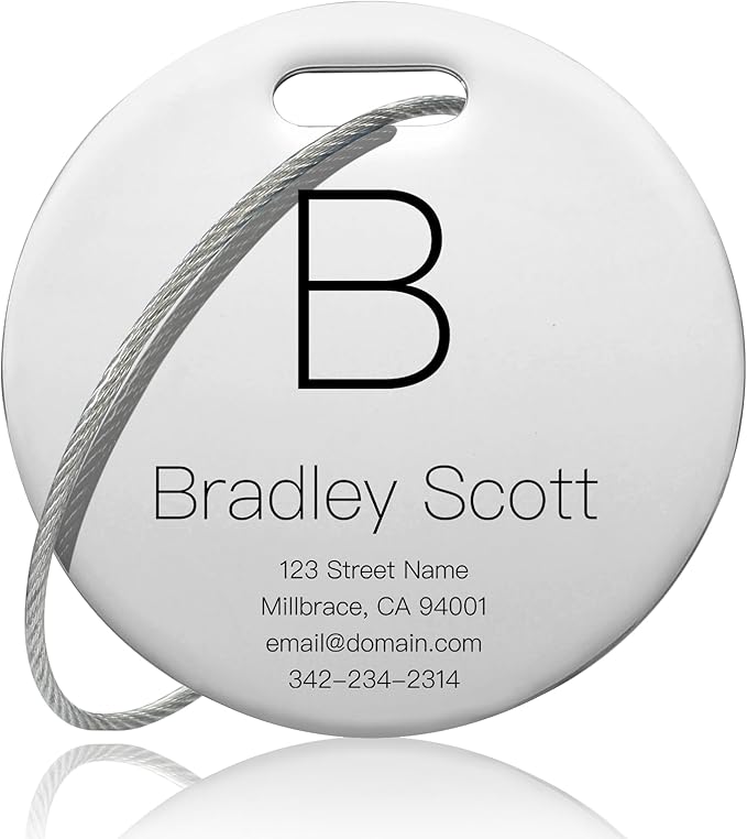 Customized Stainless Steel Luggage Tags: Personalize Your Suitcases, and Bags by Kcule