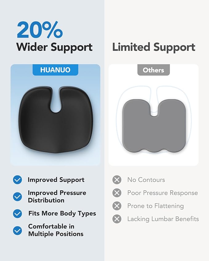 HUANUO Seat Cushion for Office Chairs, Extra Large Desk Chair Cushion for Back - Image 6