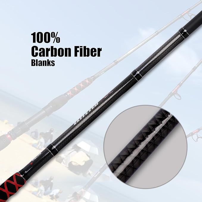 Fiblink Surf Spinning Fishing Rod 2-Piece/3-Piece Carbon Fiber Travel Fishing - Image 5