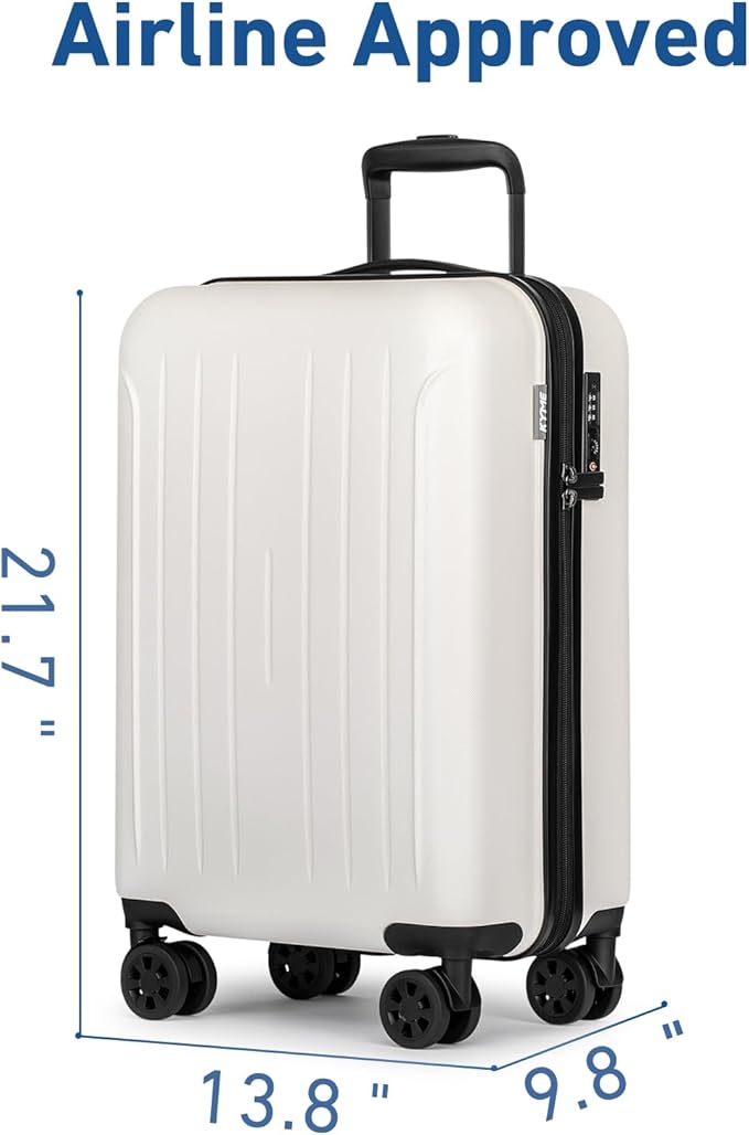 KYME Suitcase Hardshell With Double Spinner Wheels, PC+ABS TSA Lock Travel - Image 4