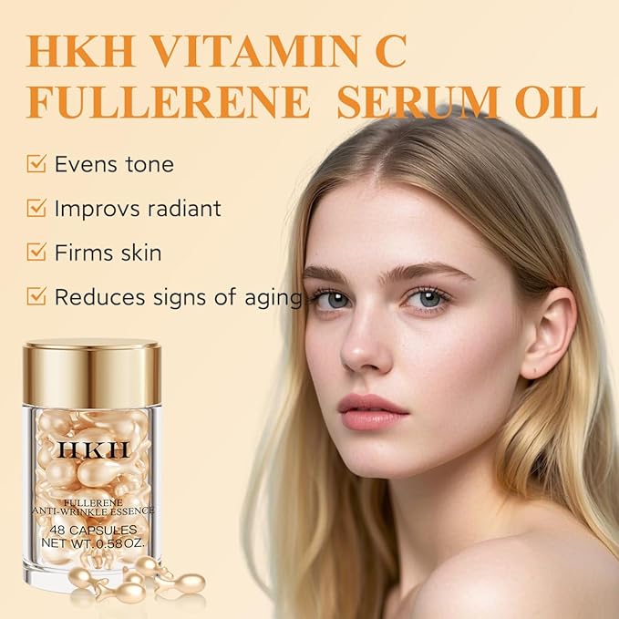 Vitamin C Serum Capsules Set – 96 pcs VC for Morning - Anti-Aging & Anti-Wrinkle Skincare Face Serum - Smooth Fine Lines - Moisturize Hydrate & Firm Skin, Travel-Friendly Gifts