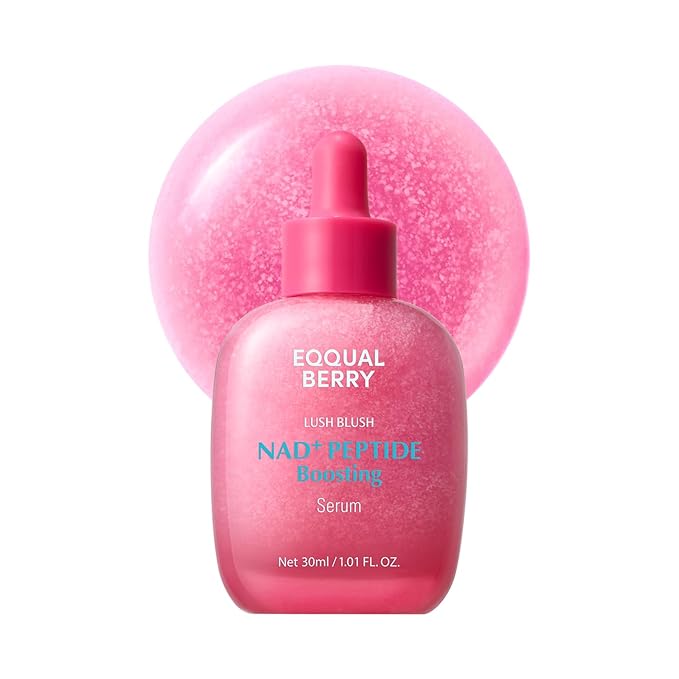 EQQUALBERRY NAD+ Peptide Boosting Smoothie Serum – Anti-Aging Korean Skin Care | Firming Serum with 5 Ceramides & Vegan Collagen for Wrinkles & Radiant Glow(1.01oz/30ml)
