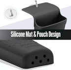 Heat Resistant Silicone Hair Iron Mat and Pouch,Portable Travel Hair Straightener Mat and Holder for Hair Styling Tools.1 Pack.(Black)