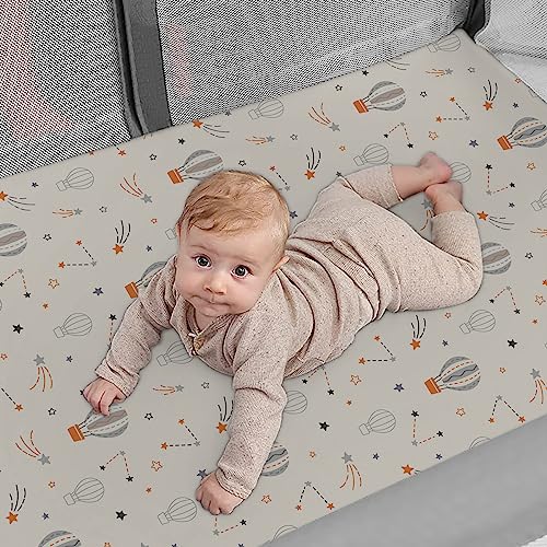 Pack n Play Sheets (Starsmoon Balloon / 38X26 Inch)