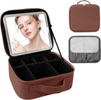 Travel Makeup Bag with LED Mirror and Light Travel Makeup Case Cosmetic by SUILU