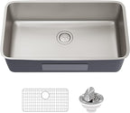 KRAUS Dex 33-inch Undermount 16 Gauge Stainless Steel Single Bowl Kitchen Sink - Image 12