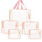 5Pcs Crystal Clear PVC Travel Toiletry Bag Kit by ROYBENS