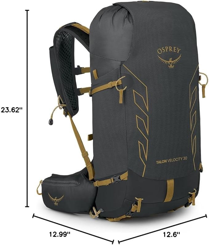 Osprey Talon Velocity 30L Men's Hiking Backpack, Dark Charcoal/Tumbleweed - Image 16
