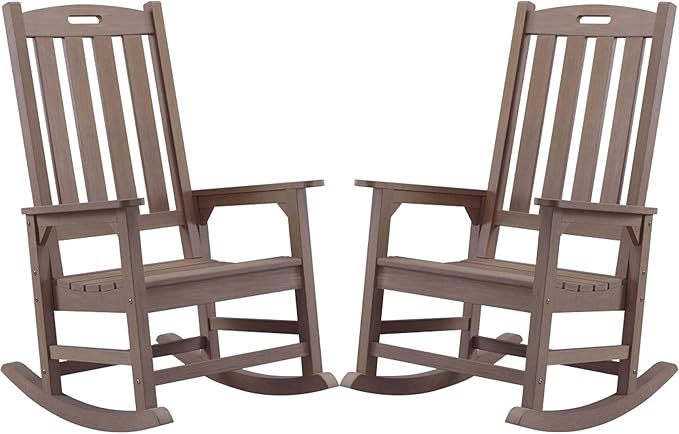 Psilvam Oversized Outdoor Rocking Chair Set of 2, Porch Rocker by PsilvamGardenFurniture