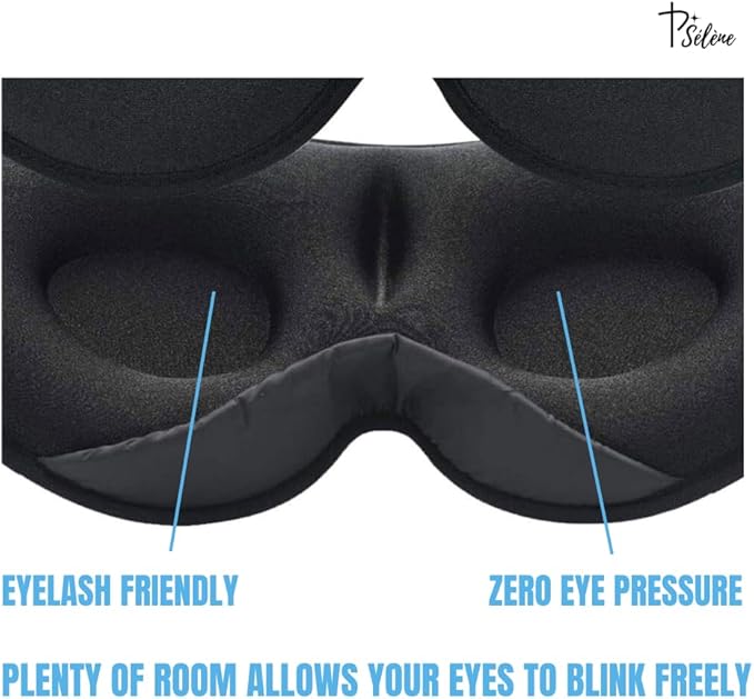 Sleep Mask with Earplugs & Zipper Bag 3D Memory Foam Eye Mask with Nose Support - Image 4