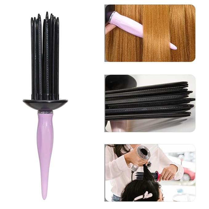 Practical Round Curling Comb Curl Defining Brush Hair Styling Tool for Women for Perfect Hairstyles for Casual Wear or Special Events (black)