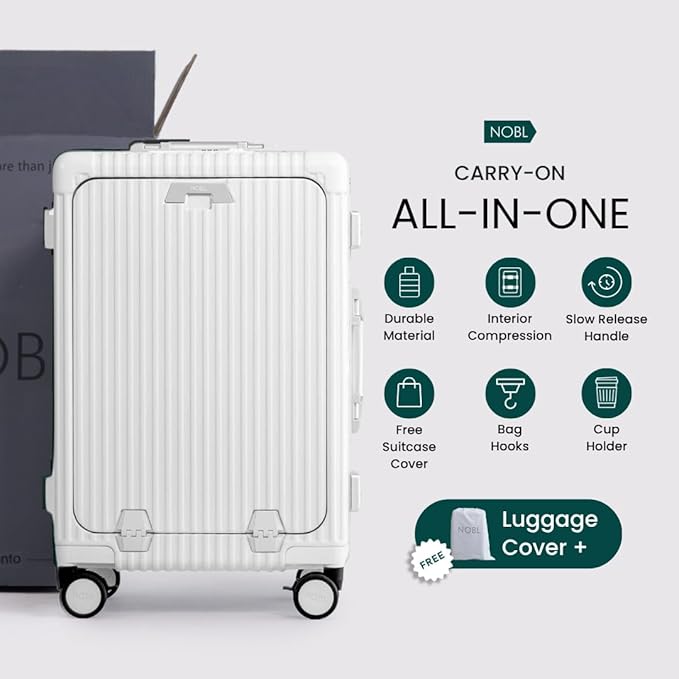 Nobl Travel Carry On Luggage, Noble Zipperless Aluminum Frame PC Hard Shell - Image 8