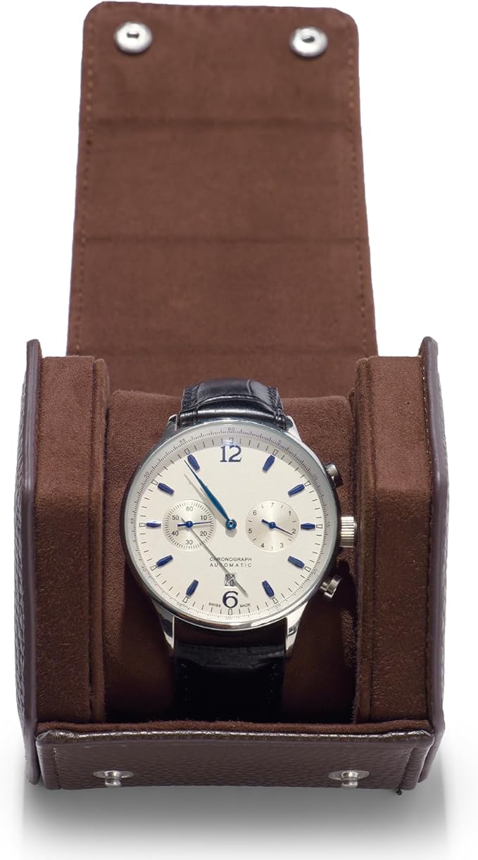 Oirlv Luxury Hexagonal Leather Watch Travel Case Single Watch Box - Image 6