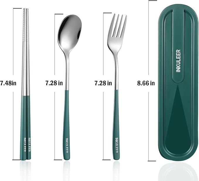 Travel cutlery set, 18/8 stainless steel cutlery, Reusable utensils set - Image 2