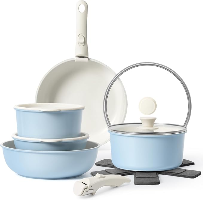 15Pcs Pots and Pans Set Non Stick, Cookware Sets by SODAY
