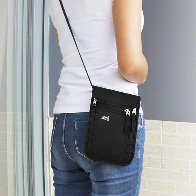 Travel Pouch Neck Wallet Family Passport Holder Organizer Case - Image 8