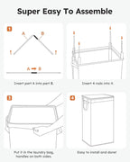 SOLEDI Laundry Hamper with Lid 100L Large & Tall Collapsible Laundry Basket - Image 6
