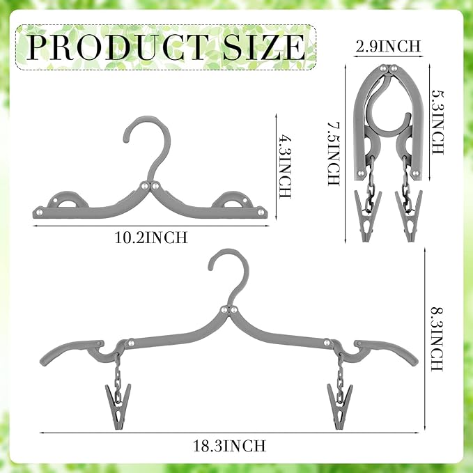 12 Pieces Folding Travel Hangers Foldable - Image 2